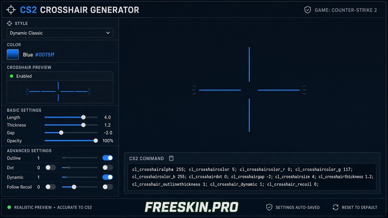 Настройки crosshair CS2