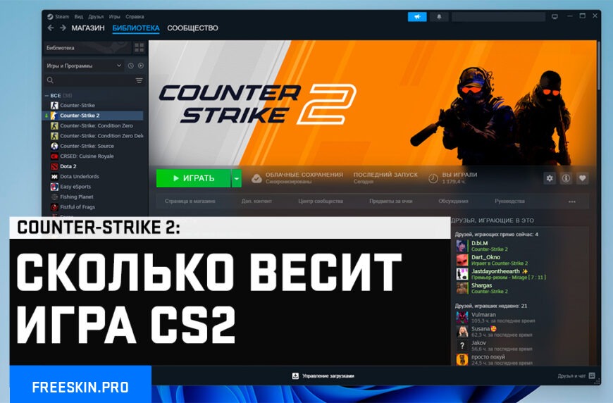 Сколько весит игра CS 2